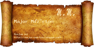 Major Márton névjegykártya