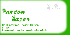 marton major business card