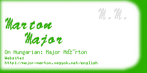 marton major business card